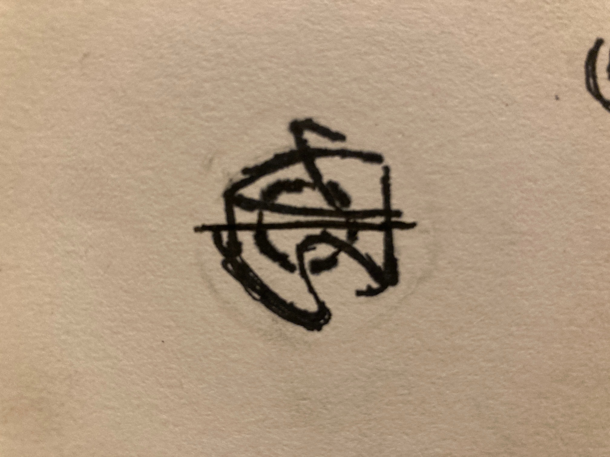 Premier dessin manuel du logo I_o_S–A